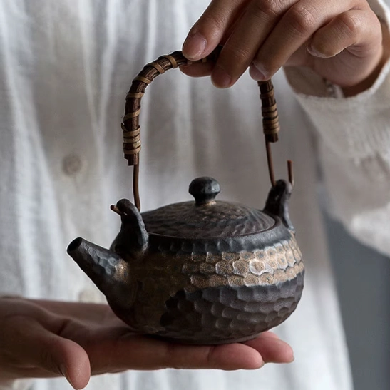 built-in infuser filter holes inside 225ml ceramic teapot