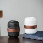 Full assembled compact ceramic travel tea set 225ml with cloth bag