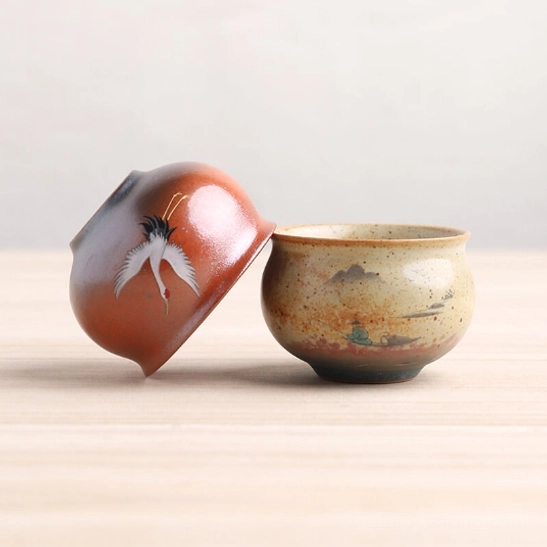 group display of hand-painted traditional chinese ceramic tea cups 100ml