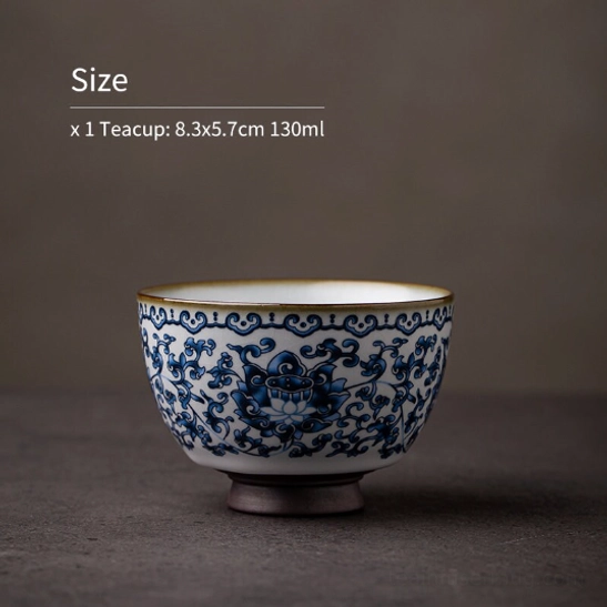 Dark brown cup foot of traditional Chinese porcelain tea cup
