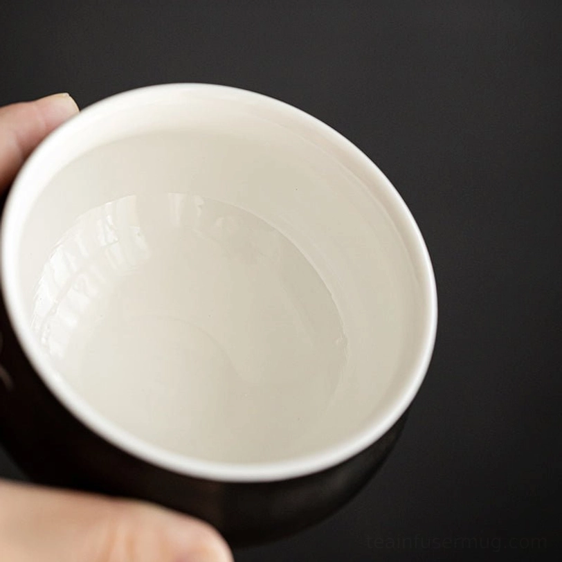 inner white ceramic surface of 140ml chinese tea cup