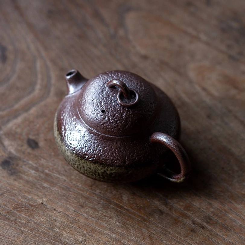 top view of 150ml Chinese ceramic teapot with infuser showing opening