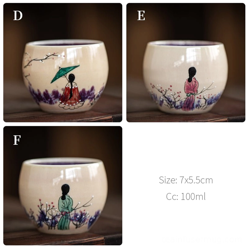 close up of hand decorated pattern on vintage japanese tea cup