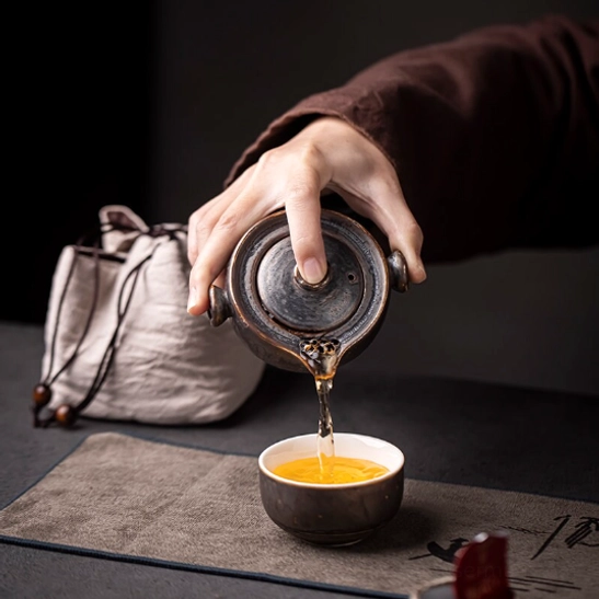 Cotton travel storage bag for travel tea set