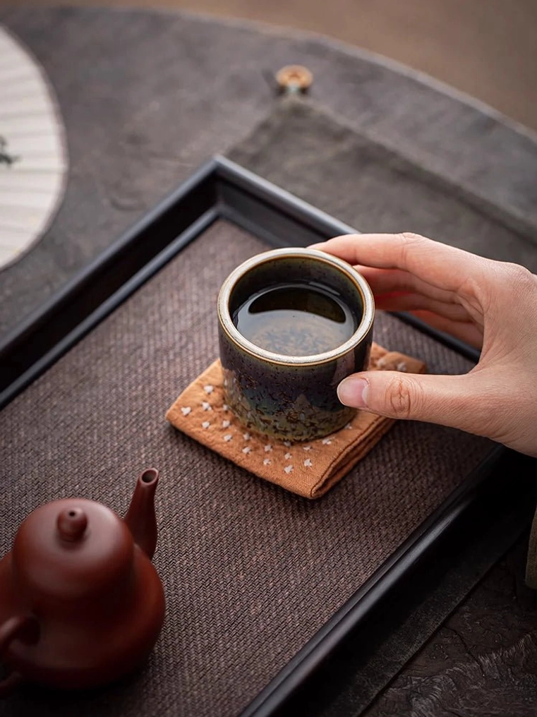 crystalline glaze chinese tea cup bottom base view