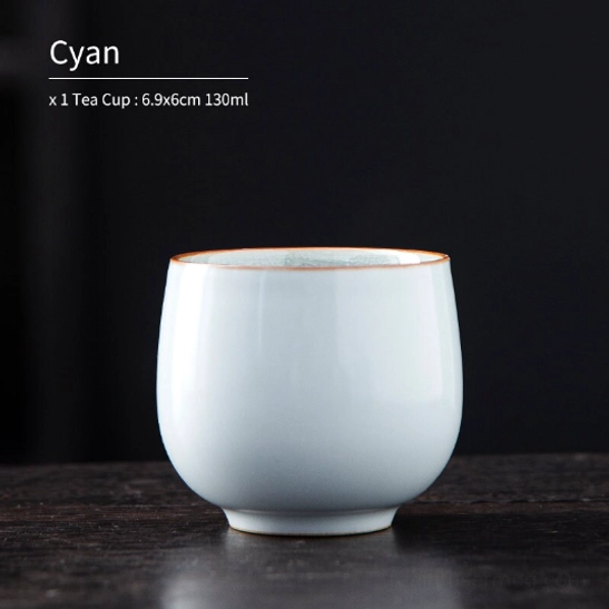 cyan variant antique Chinese porcelain tea cup full product shot