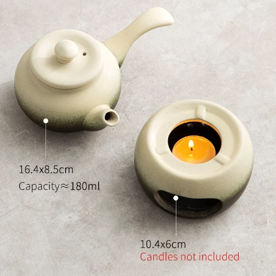 size dimension reference for kyusu teapot and candle warming base