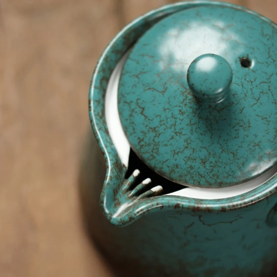 side handle of ergonomic kyusu teapot close up