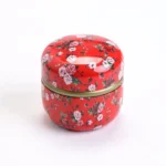 Style A red rose pattern airtight matcha tea storage tin canister