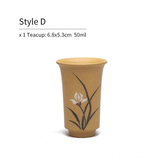 style d four gentlemen chrysanthemum zisha tea cup
