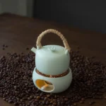 full ceramic teapot and candle warming stove product set