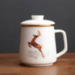 full collection of 300ml traditional chinese pattern ceramic tea infuser mugs with lid