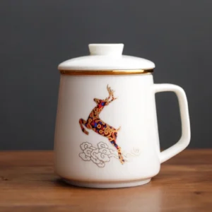 full collection of 300ml traditional chinese pattern ceramic tea infuser mugs with lid