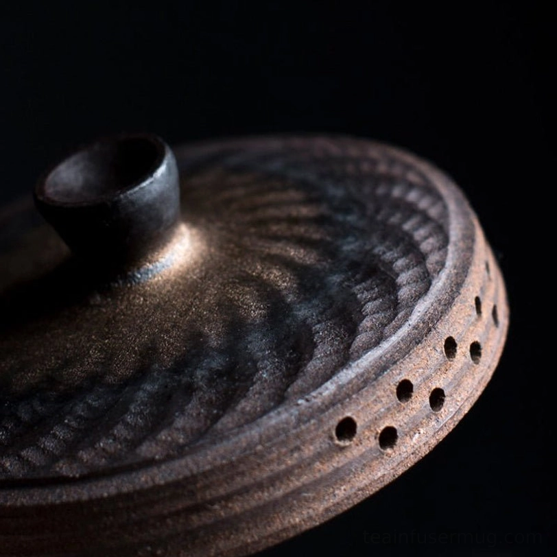 full rustic gaiwan tea cup set side view