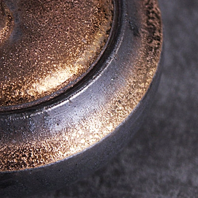 full view of 190ml rustic gilded ceramic teapot with infuser