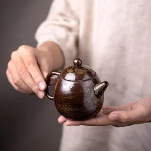 full product view 200ml vintage japanese clay teapot