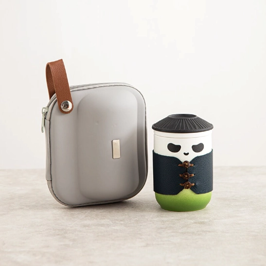 Green base panda portable travel tea infuser mug 300ml
