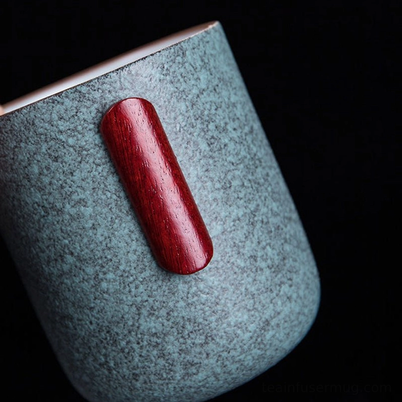 green ceramic travel tea set teapot with built in strainer