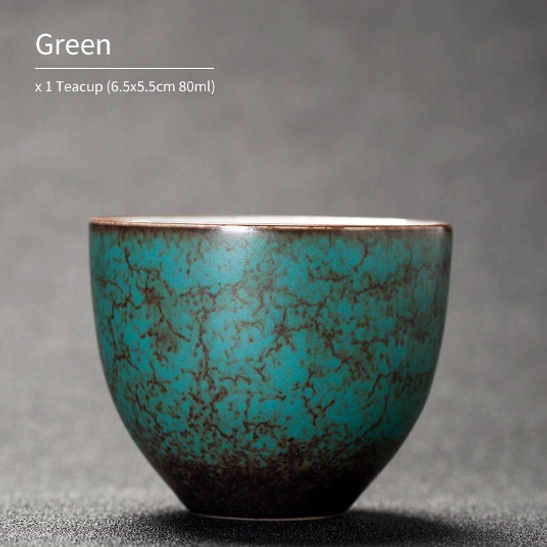 green color textured glaze chinese gongfu tea cup