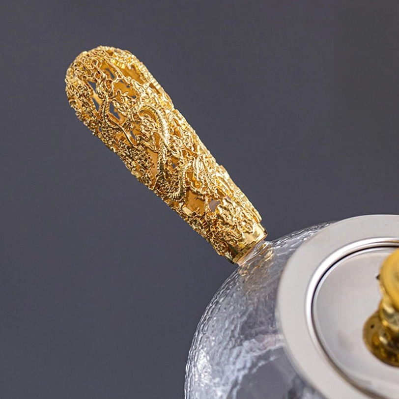 hammered glass texture detail of japanese kyusu teapot body