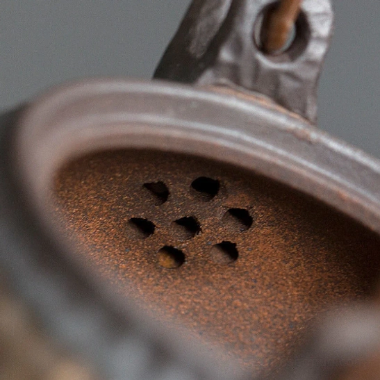 top down view of hammered texture 225ml ceramic teapot