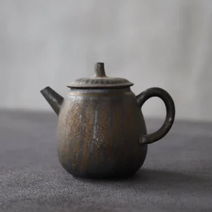 175ml iron rust glaze ceramic teapot with built-in infuser main view