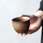 Iron rust glaze Chinese kung fu tea cup full product view
