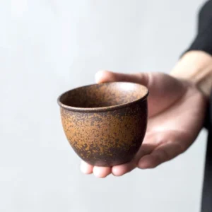 Iron rust glaze Chinese kung fu tea cup full product view