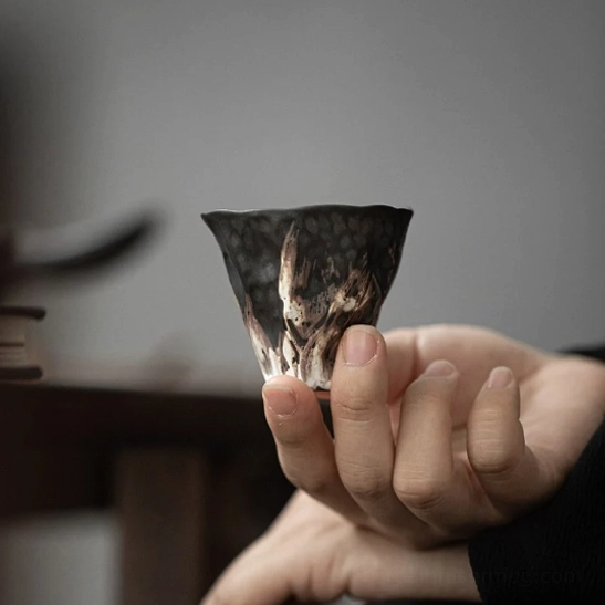 50ml japanese style kiln change ceramic tea cup full view