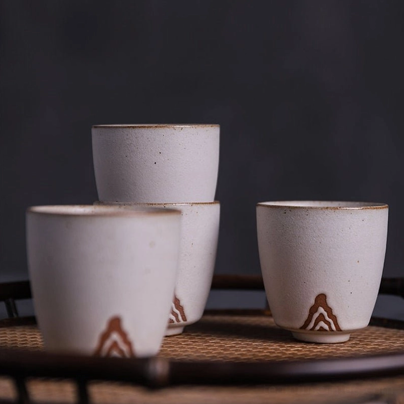 close up of japanese zen tea cup base showing firing detail
