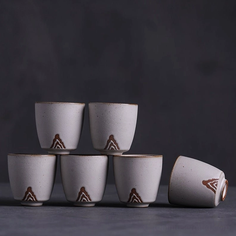 japanese zen mini tea cup lifestyle shot on wooden tea table