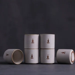 multiple stacked japanese zen ceramic tea cups showing stackable storage design