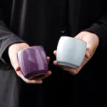 Chinese Jun Kiln ceramic tea cup purple variant front view