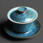 160ml jun yao kiln change blue gaiwan tea cup full view