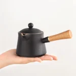200ml kyusu side handle teapot with wood handle and built in infuser