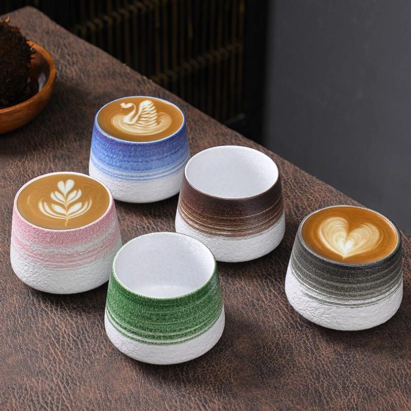 assortment of large glazed chinese ceramic tea coffee cups