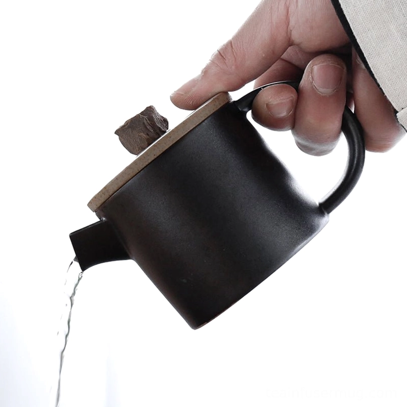 lid bottom spiral seal of side handle teapot with infuser