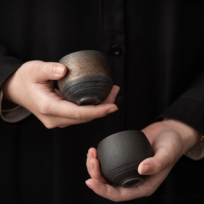 set of mixed vintage Chinese clay kung fu tea cups