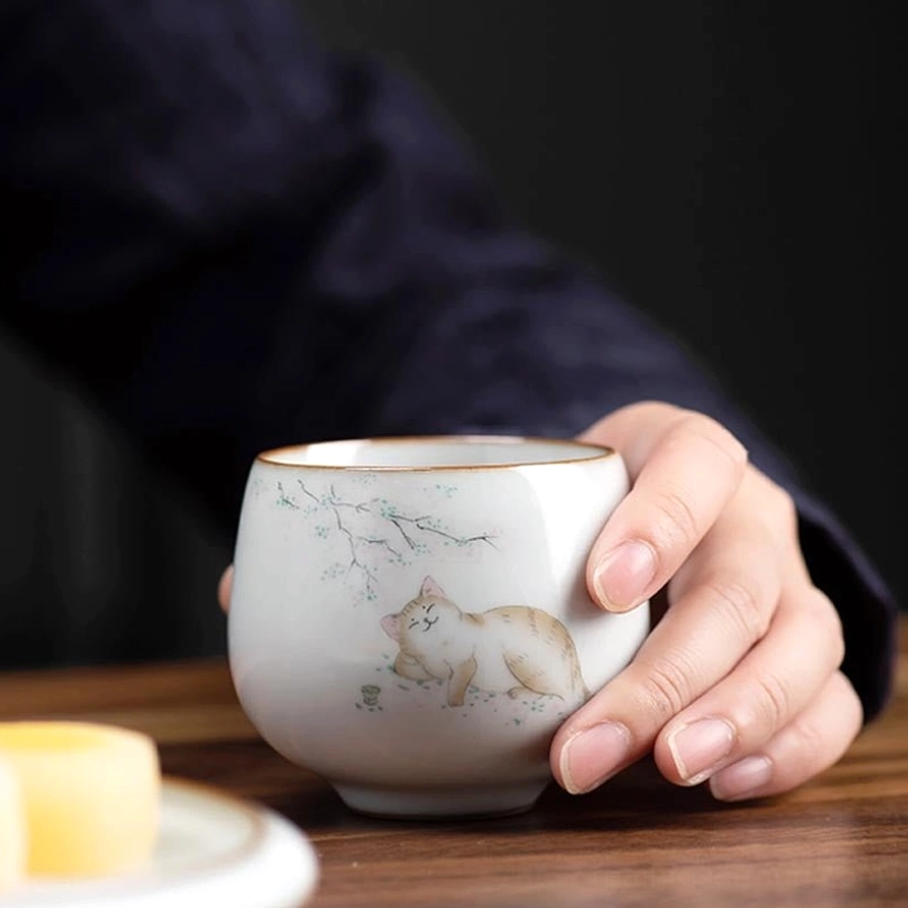overview of all available cat motif chinese ceramic tea cup styles