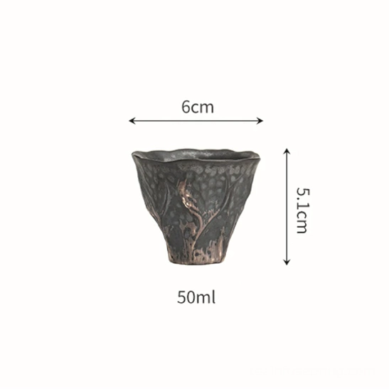 natural earth texture on japanese kiln change tea cup