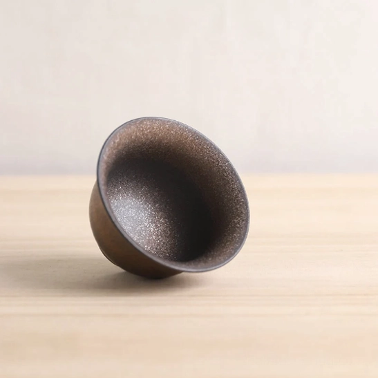 open metallic glaze gaiwan tea set with matching tasting cups