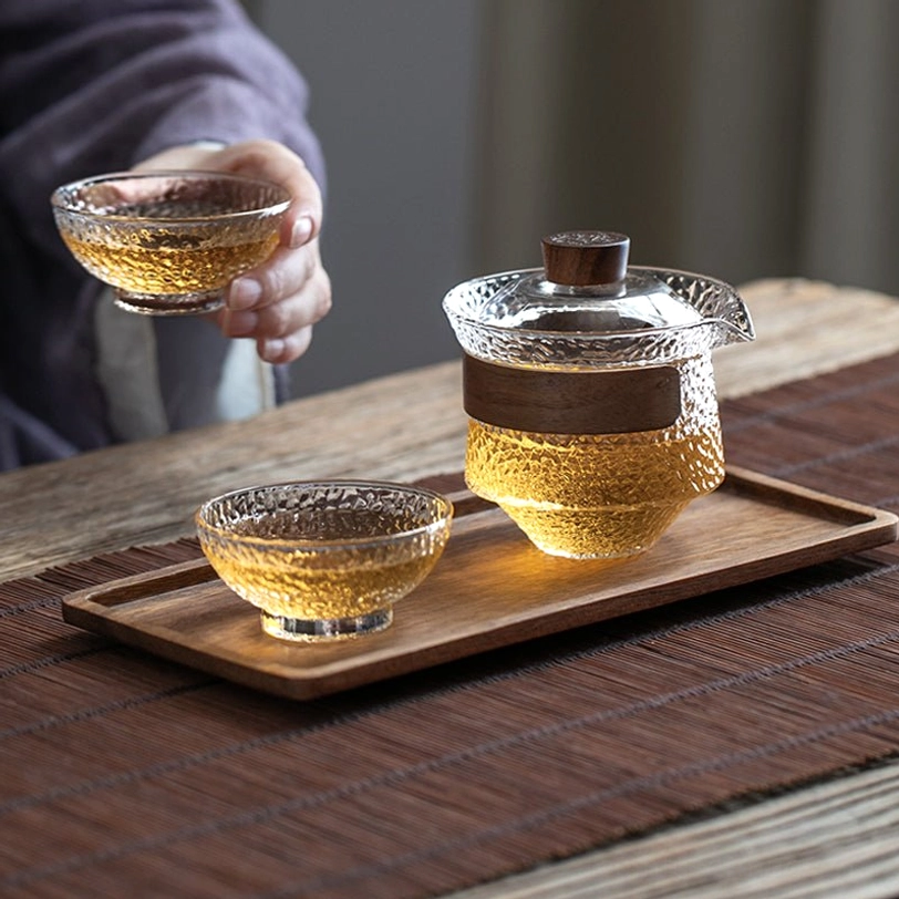 packaged glass gaiwan tea set ready for gift giving