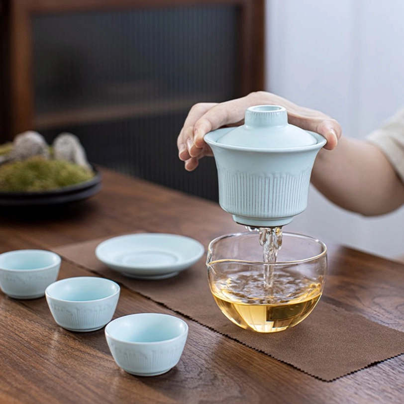 Travel tea set carried outdoors for picnic tea time