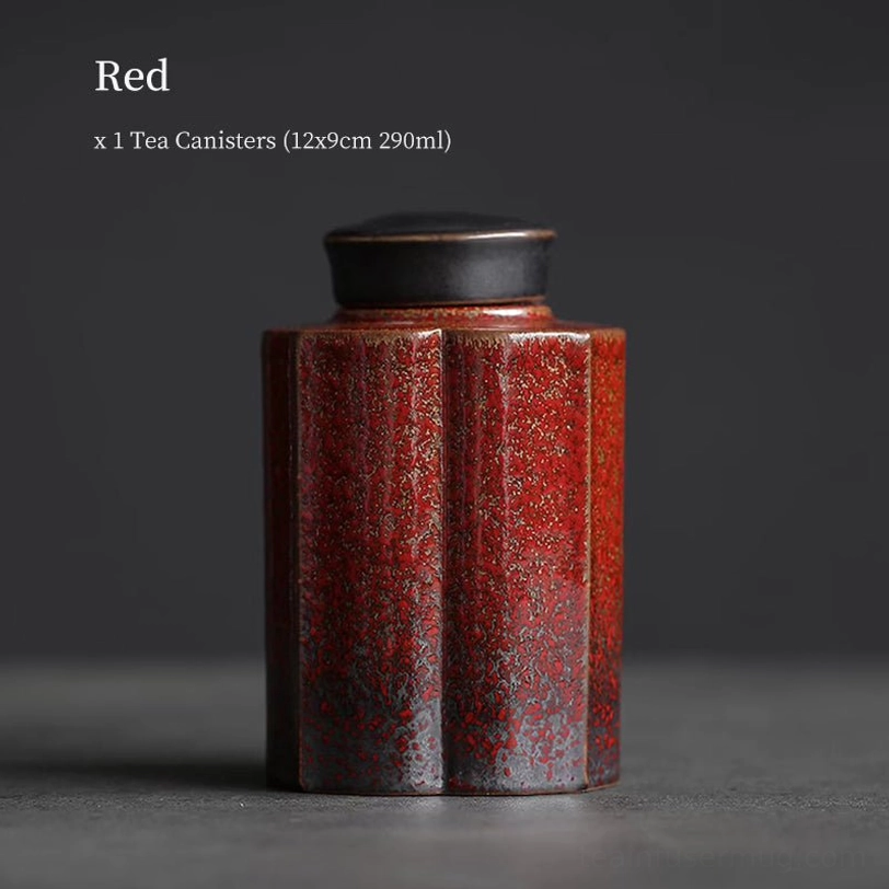 red speckle glaze ceramic tea storage canister