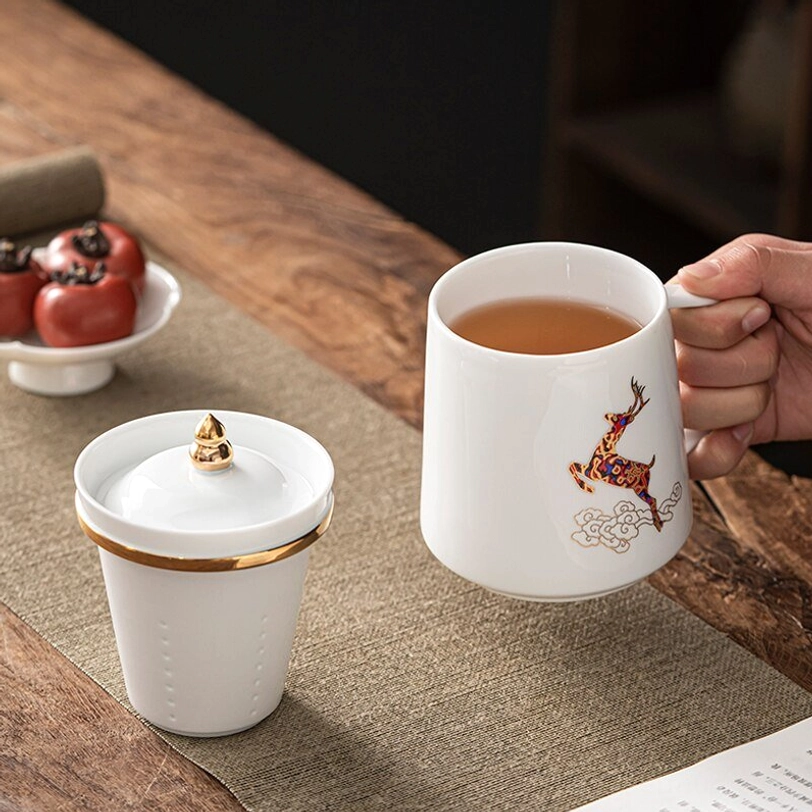 close up of removable ceramic tea filter showing fine straining holes