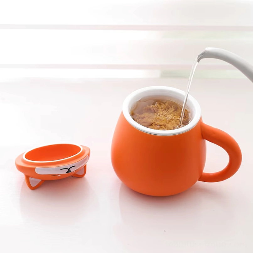 Removable ceramic tea infuser for Shiba Inu tea infuser mug