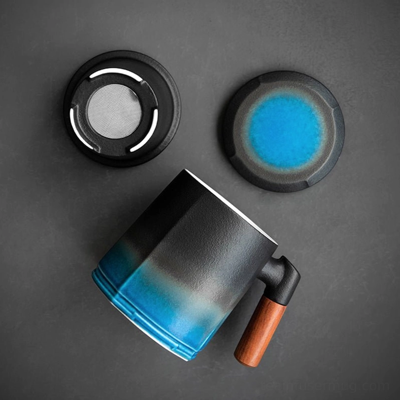 removable fine mesh ceramic infuser for loose leaf tea straining