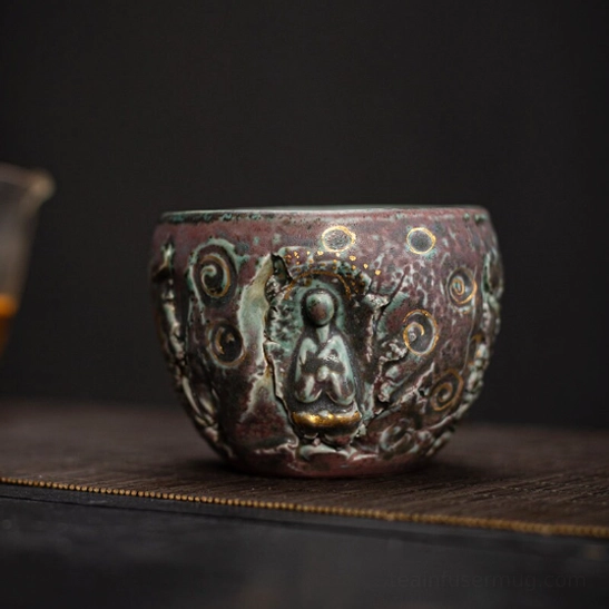 140ml retro glazed Buddha ceramic tea cup for gong fu tea