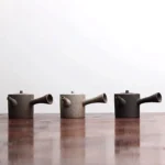 175ml rough ceramic side handle teapot with stainless steel infuser