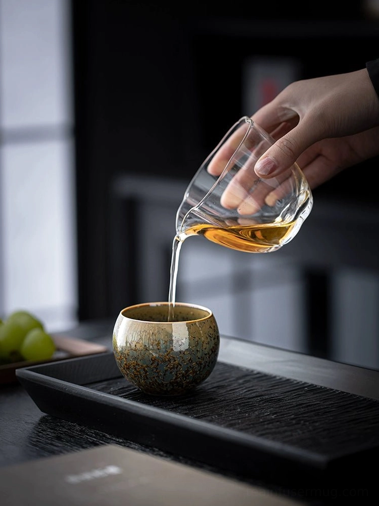 side profile of rounded jian zhan kiln transformation tea cup